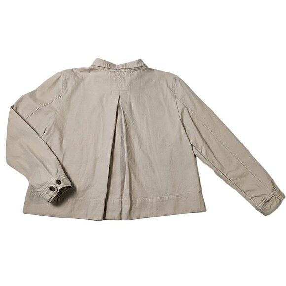 GAP Back-Pleated Cropped Khaki Jacket Size Large - Picture 2 of 8